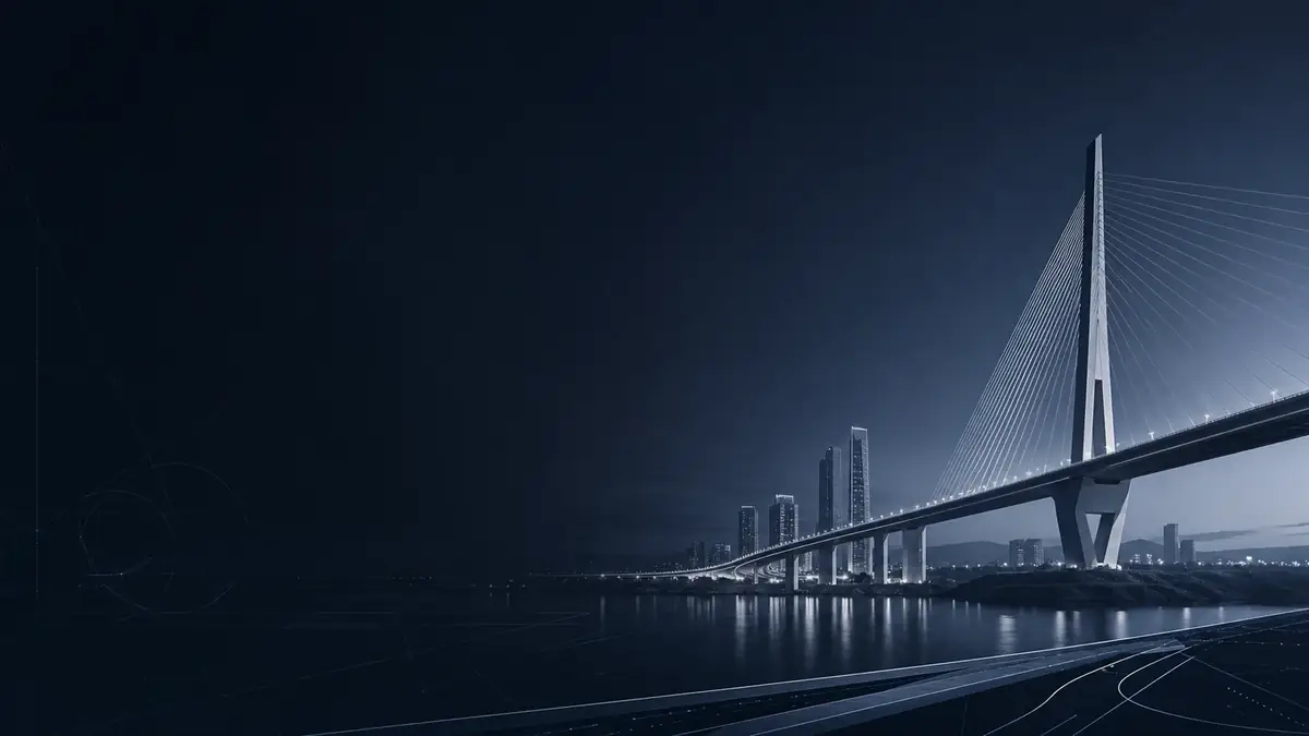 城市基础设施与桥梁夜景